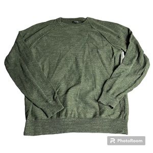 J.Crew Mens Sweater Light Weight Green Crew Long Sleeve Size MT